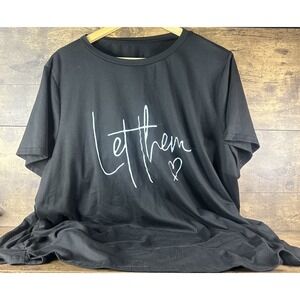"Let Them" Quote With Heart Black Shein Curve T Shirt  Fast Shipping Size 3XL